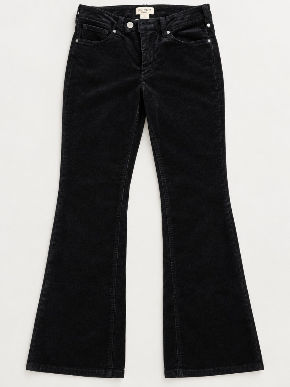 PILCRO Black Velvet Wide-leg Pants Sz 25 Fall Holiday Classic